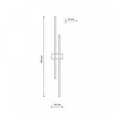 Kinkiet LED 36W FLASH BLACK WOOD 6628 TK Lighting