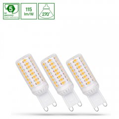 Zestaw x3 żarówek ściemnialnych LED G9 4W Premium CW WOJ + 14486_4W Spectrum