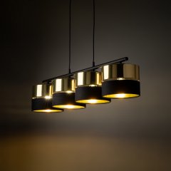 Lampa wisząca na listwie 4-płomienna nad stół HILTON czarno złoty TK Lighting